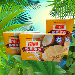 南國(guó) 海南特產(chǎn)薄餅160gX4盒 椰子椰香香蕉榴蓮餅干代餐休閑零食品